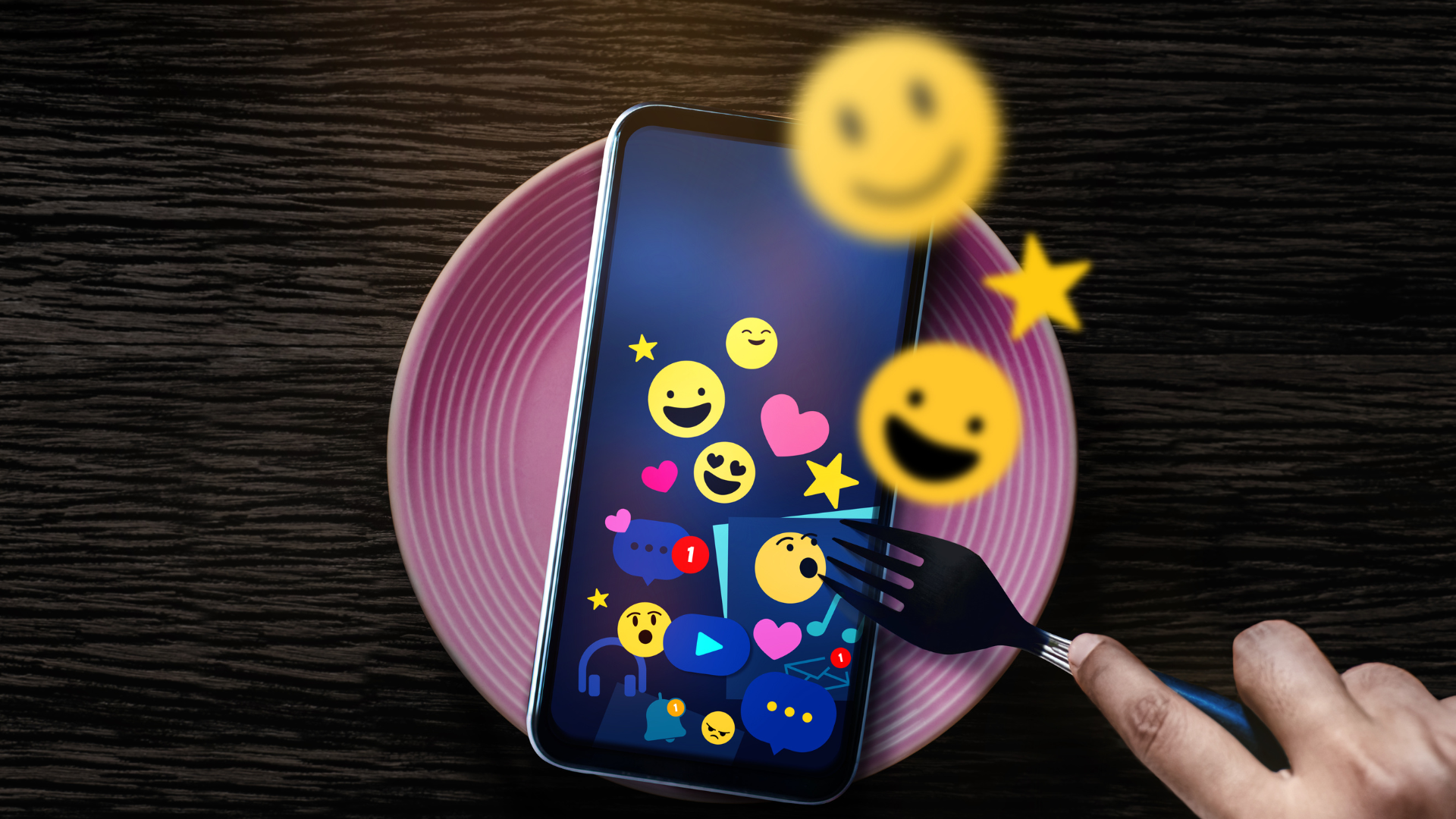 Illustration of mobile devices displaying social media story frames and short video icons, symbolizing how brands use short-form content to strengthen long-term brand equity.