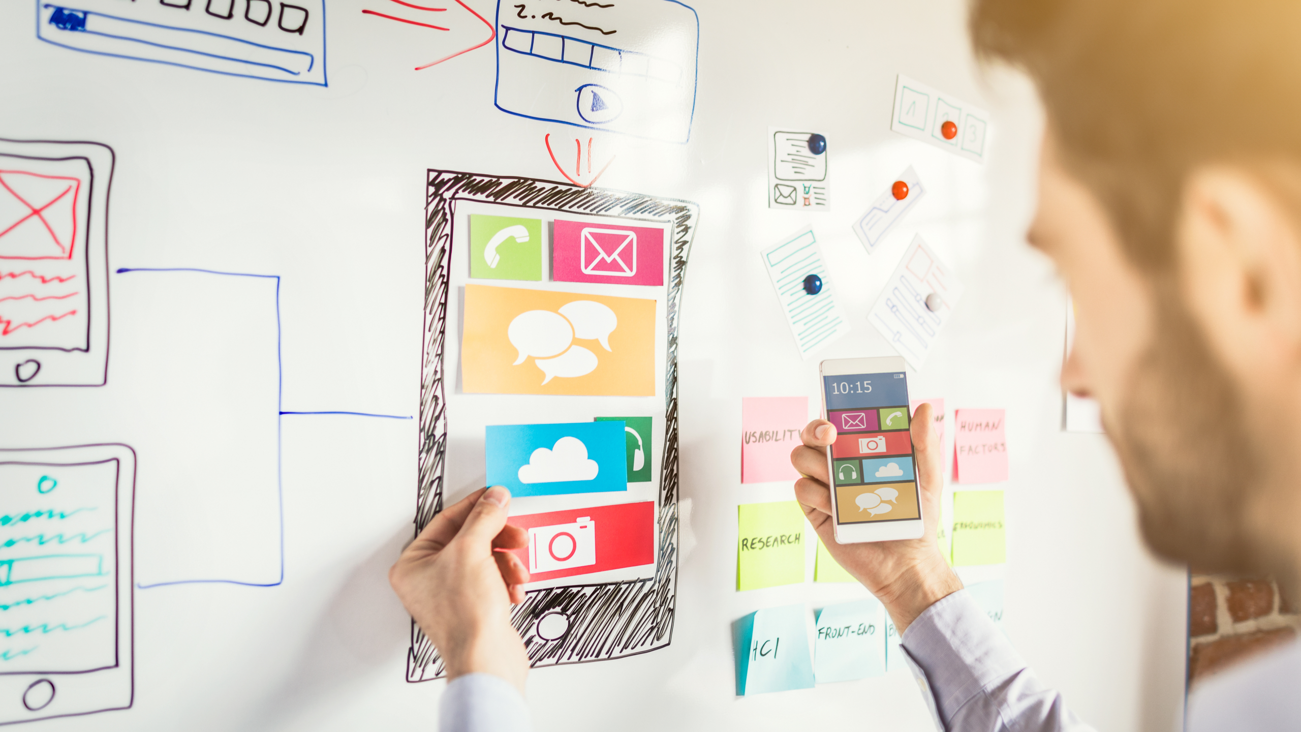 Illustration of a modern website layout with clean design elements, icons, and interactive features symbolizing the top UX trends users expect in 2026.