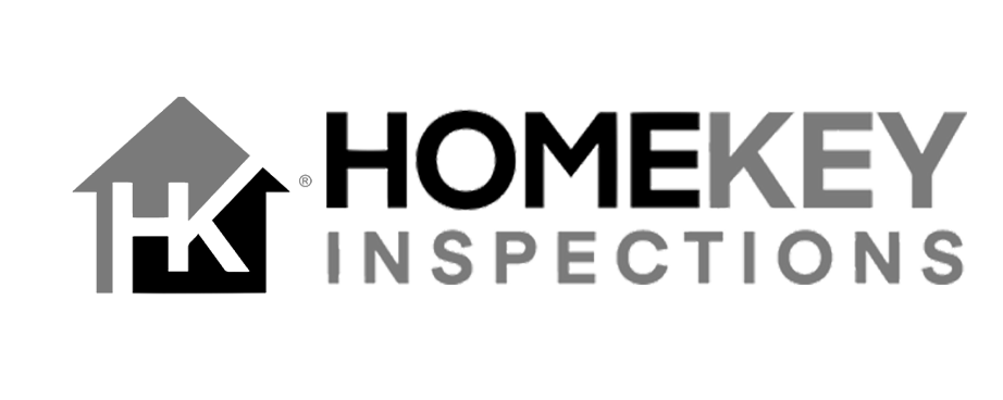 Logo for HomeKey Inspections featuring a stylized house with the letters HK inside and the company name to the right.